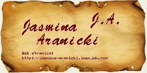 Jasmina Aranicki vizit kartica